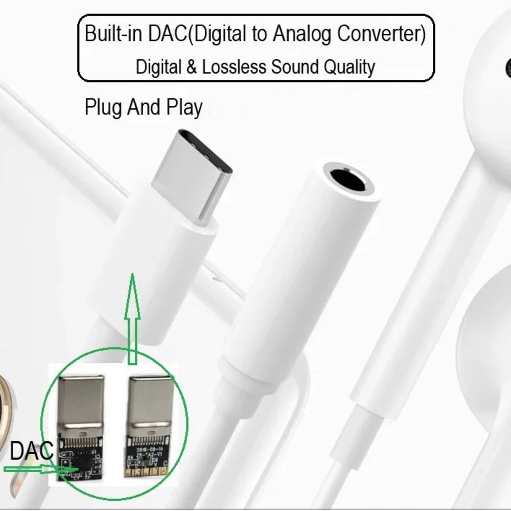 Type C Adapter to 3.5mm Jack,1 Piece USB Type C to 3.5mm AUX Audio Headphone